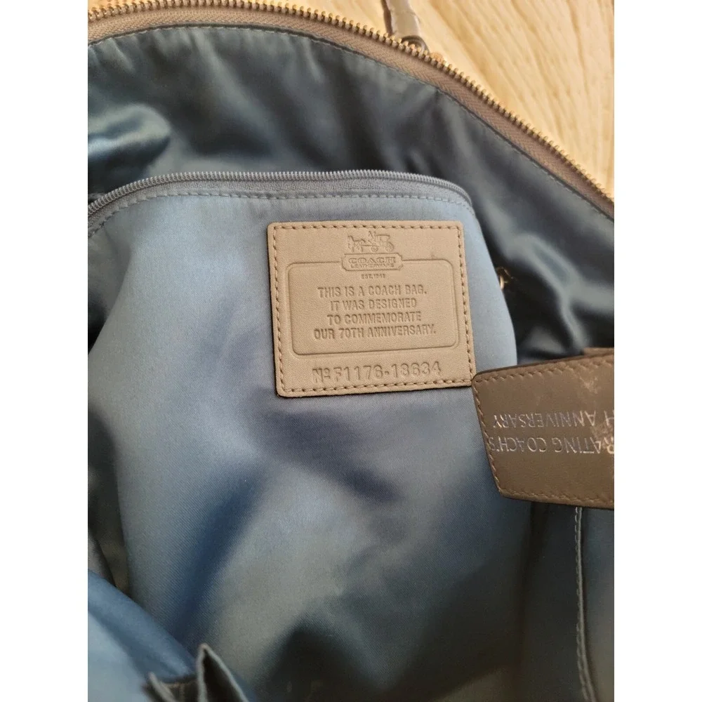 Rare Anniversary 70th Coach Purse Madison Satchel Shoulder Bag 18634 Gray